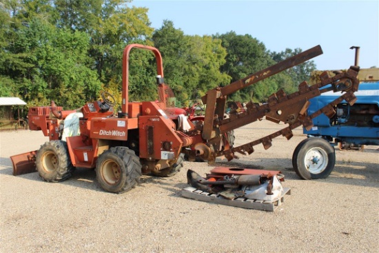 DITCH WITCH 5110DD SALVAGE ROW 8' Bar Ride on Trencher 6' Front Blade Front Weights Bad Diesel Motor