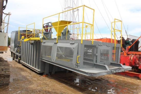 BASIC MUD CLEANING SYSTEM . Mounted on 40' Drop Deck Trailer w/ Storage Compartment on Neck Kohler G