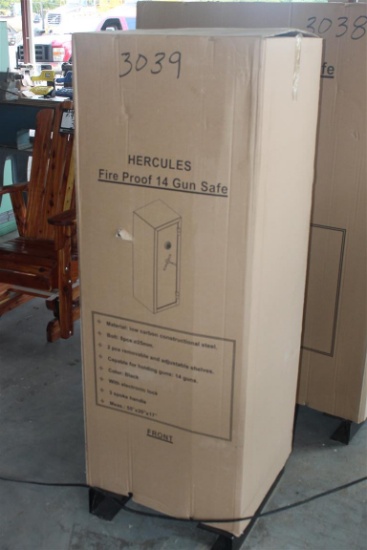 Hercules Fire Proof Gun Safe . Unused - 14 Gun Safe - Electronic Lock - Carpeted Shelving   ~