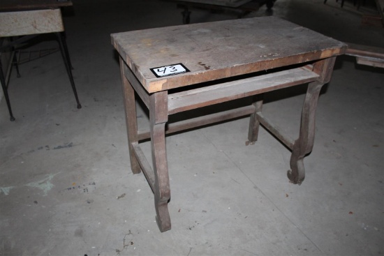 French Quarter salvaged antique desk with curved legs; approximately 33" wide x 19" x 31" tall