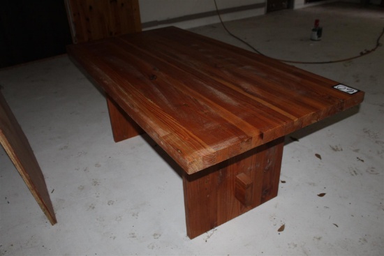 Handmade Antique Heart Pine Butcher Block table; dimensions: 3' x 5'