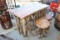 23.50 INCHES WIDE X 47 INCHES LONG  Handmade Wood Table & 4 Stools 23.50 INCHES WIDE X 47 INCHES LON
