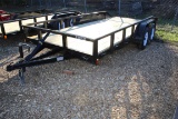 TLU16 4UMTU1628JM000243 TOPLINE TLU16 6.4' x16' Utility Trailer Wood Floor Slide in Ramps 2-3500lb A