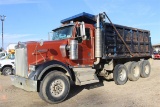 W900 1NKWBEX34J052003 KENWORTH W900 SALVAGE ROW 21 Yard Ox Dump Body Electric Tarp Air Lift 3rd Axle