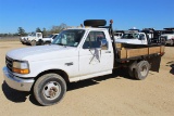 F350 3FEKF37H2VMA06155 FORD F350 9' Steel Flatbed Body Gas Engine 5 Speed Transmission    ~