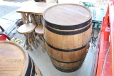 .  Wood Barrel w/ metal Trim .