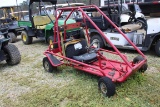 .  2 SEATER GO CART WITH GAS MOTOR . SALVAGE ROW  ~