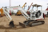 TAKEUCHI TB035 4 POST CANOPY DIGGING BUCKET PUSH BLADE RUBBER TRACKS AUX HYD    ~