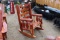 Wide Red Cedar Log Rocking Chair . ~