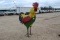 7' Multi Colored Rooster Statue . ~