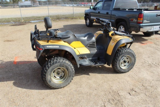 BOMBARDIER TRAXTER 500 4X4 4 Wheeler Gas Engine Front Winch    ~ #99690