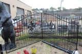 Fleur De Lis 16' Powder Coated gate w/ Post . ~