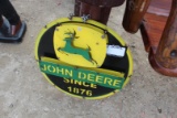 John Deere Since 1876 . Round Cutout Sign ~