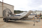 PATHMAKER BOAT . 18' Air Boat 99 Rami Boat Trailer Vin # 4WAAUR14X1000643 Tandem Axles    ~