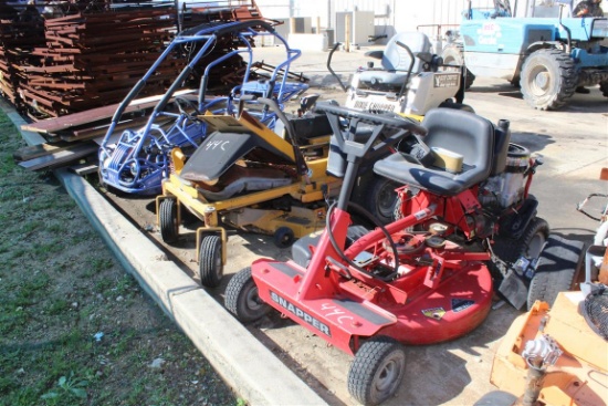 (4) SALVAGE MOWERS & GO CART (SNAPPER, DIXIE CHOPPER, HUSTLER)