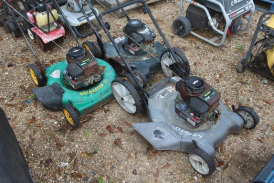 (3) Push Mowers Gas Motor . ~