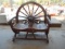 TEAK WOOD WAGON WHEEL BENCH