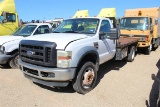 FORD F450 SALVAGE ROW - 11' Steel Flatbed w/ Hide Away Hitch - Powerstroke Diesel Engine - Automatic