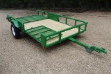 TOPLINE JTW12 12' Tag Trailer w/ Side Gate & Tailgate - Single Axle CERTIFICATE OF ORIGIN