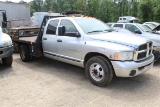 DODGE 3500 SALVAGE ROW - Cummins Diesel Engine - 6 Speed Transmission - 9' Steel Flatbed - 4 Door