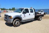 FORD F450 9' Steel Flatbed - Hide Away Hitch - 4 Door - Powerstroke Diesel Engine - Automatic Transm