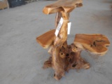 TEAK WOOD 3 TIER STUMP SHELF