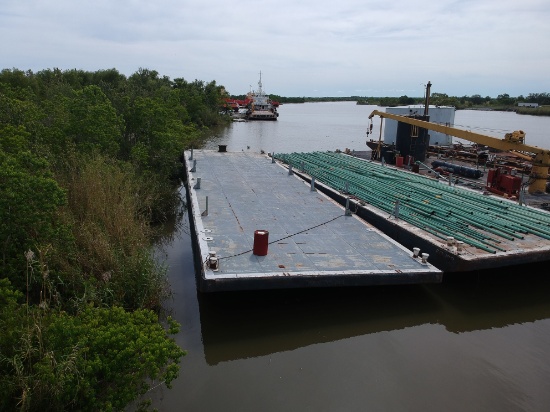 110'X30'X 8' DECK BARGE (OB133 BARGE) OFFSITE ITEM Located in LaRose, La, Selling on Thursday, May 2