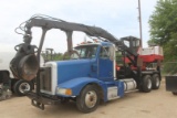 PETERBILT 377 Prentis Log Loader Mounted on 1993 Peterbilt 377 Tractor Truck VIN# 1XP-CDR8X-7-RN3487