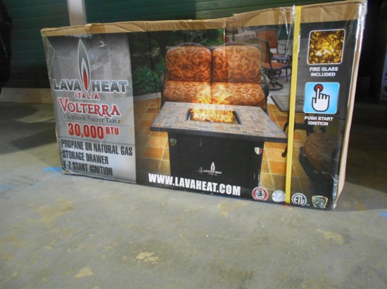 Lava-Heat Italia Volterra Outdoor Fire Pit Table - 30,000 BTU  Propane or Natural Gas -  Storage Dra