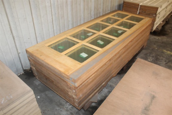 (10) 1 3/4”X30”X79” Glass Window Pine Doors