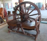 TEAKWOOD WAGON WHEEL BENCH