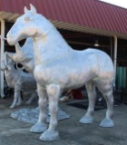 LARGE STEEL CLYDESDALE HORSE STATUE