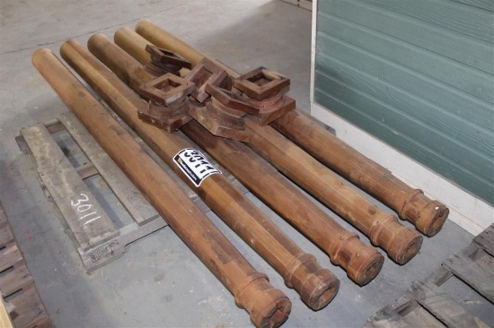 LOT OF (5)CEDAR COLUMNS W/CAP