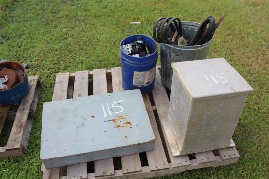 Pallet of Misc Multiplier - Belts - Box - Electrical
