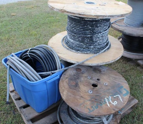 Lot of Misc Wire - (2) Used Spool - Data Cable - 16 Gauge - 1000V - Box of Misc Pieces