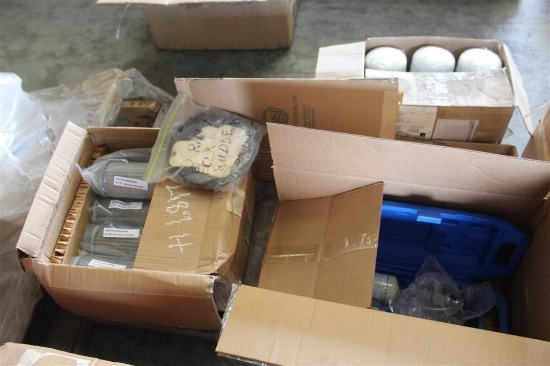 Pallet of Misc Oxygen Tanks, Suction Screens, Zinga LE10 Fliters, Rudder O Rings