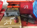 Lot of Misc Hole Saws - Palm Sanders - Water Ram- Wheel Puller