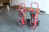 (2) Cart Mounted Fire Extinguishers