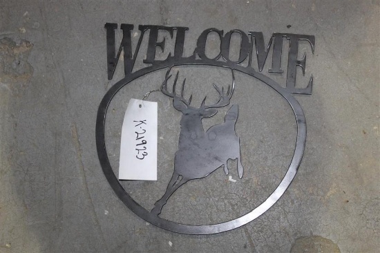 WELCOME W/ RUNNING BUCK WALL DECOR