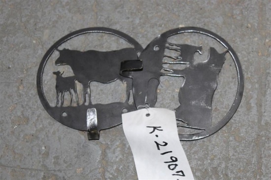 (2) COW & CALF TOWEL HOOKS