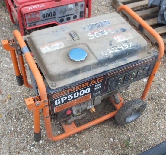 GENERAC GP5000 Gas Generator - Wheel MTD