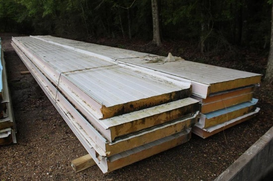 LOT OF INSULATED PANELS Approx. (10) 44 1/2 Ft. Long - 40 Inch Wide - 4 Inch Thick (All Counts and
