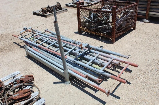 LOT OF INDUSTRIAL TUBULAR Scaffolding w/ Galvanized Planks & Clamps