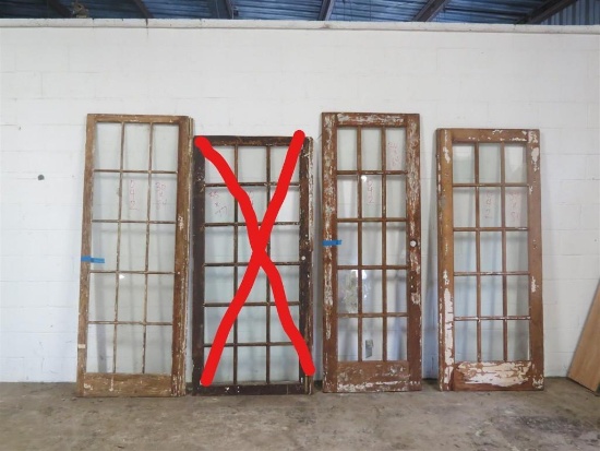 3 Reclaimed Antique Cypress Multi-lite Doors