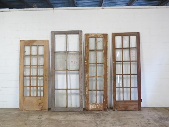 4 Reclaimed Antique Cypress Multi-lite Doors