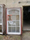 Set of 2 Rare Reclaimed Antique Old Growth Cypress Arch Window