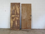 2 Reclaimed Antique Cypress four panel vertical doors