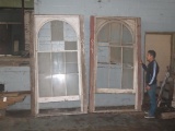 2 Arched Antique Cypress windows salvaged from 1700's