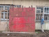 1 Red Industrial Fire Door salvaged from historic mill