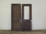2 Reclaimed Vintage Mahogany Solid Core 1 panel & glass plus 2 panel Doors